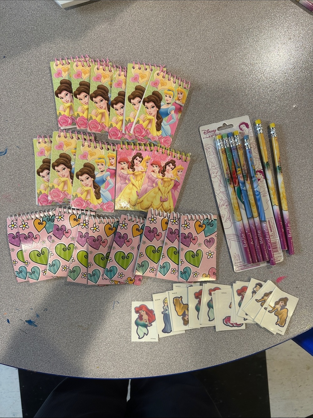 Disney Princess Spiral Notebooks Pencils Tattoos Party Favor Set